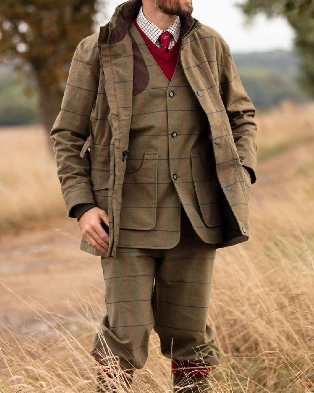 Basil Coloured Alan Paine Axford Breeks on forest background 