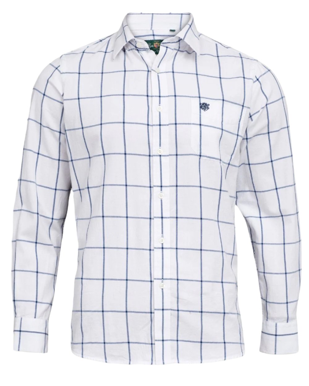 Alan Paine Fleetwood Blue/Tan Checked Shirt main image 1