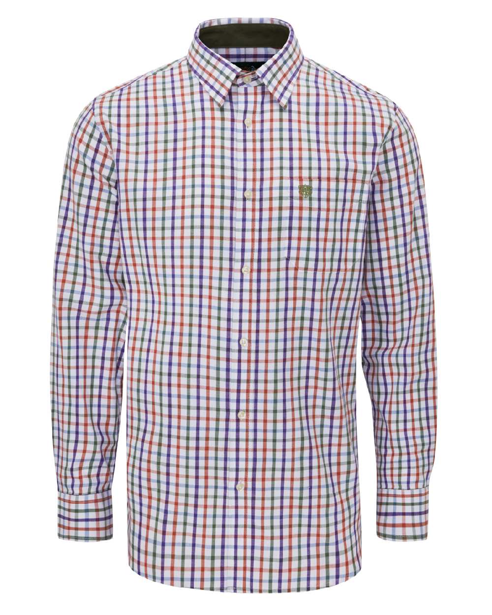 Alan Paine Fleetwood Blue/Tan Checked Shirt