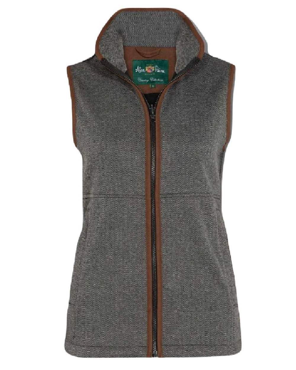Charcoal Herringbone Alan Paine Aylsham Fleece Jacket on white background 