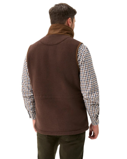 Bark coloured Alan Paine Aylsham Fleece Gilet on white background 