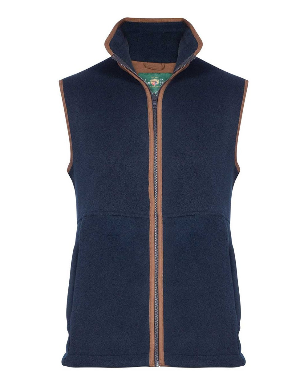 Dark Navy coloured Alan Paine Aylsham Fleece Jacket on white background 