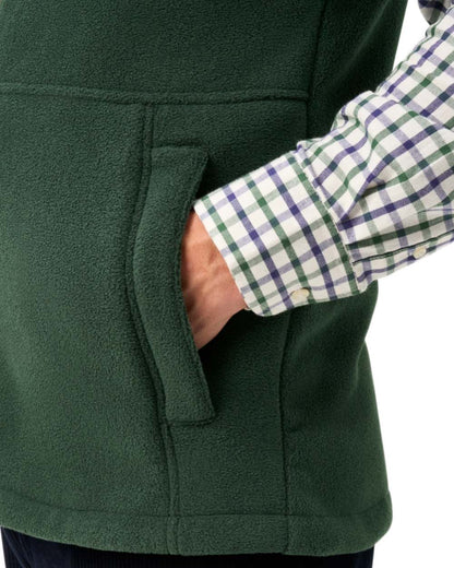 Evergreen coloured Alan Paine Aylsham Fleece Gilet on white background 