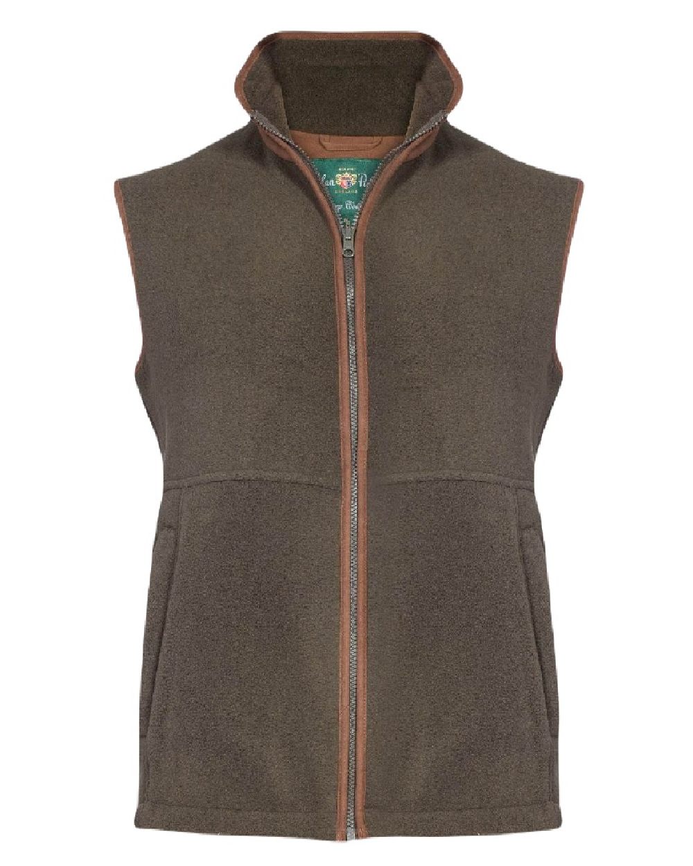 Green coloured Alan Paine Aylsham Fleece Jacket on white background 