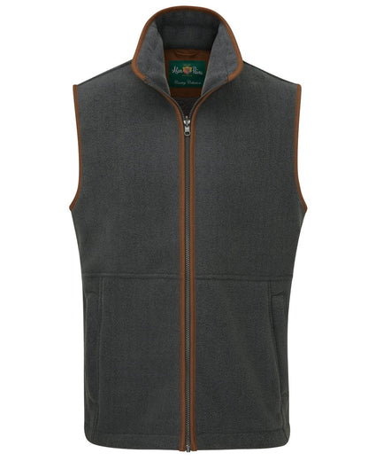 Gunmetal coloured Alan Paine Aylsham Fleece Gilet on white background 