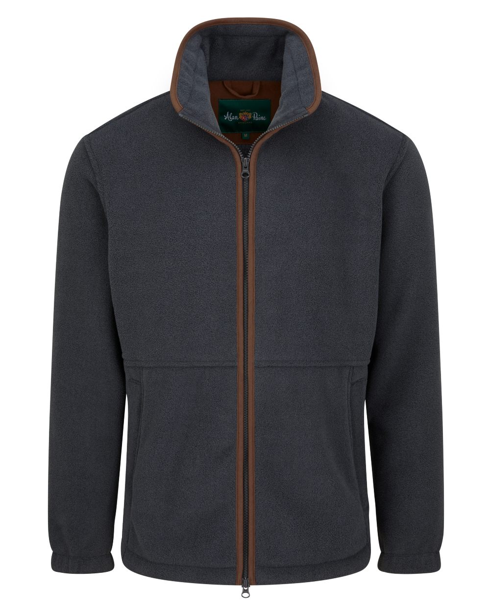 Gunmetal Coloured Alan Paine Aylsham Fleece Jacket On A White Background 