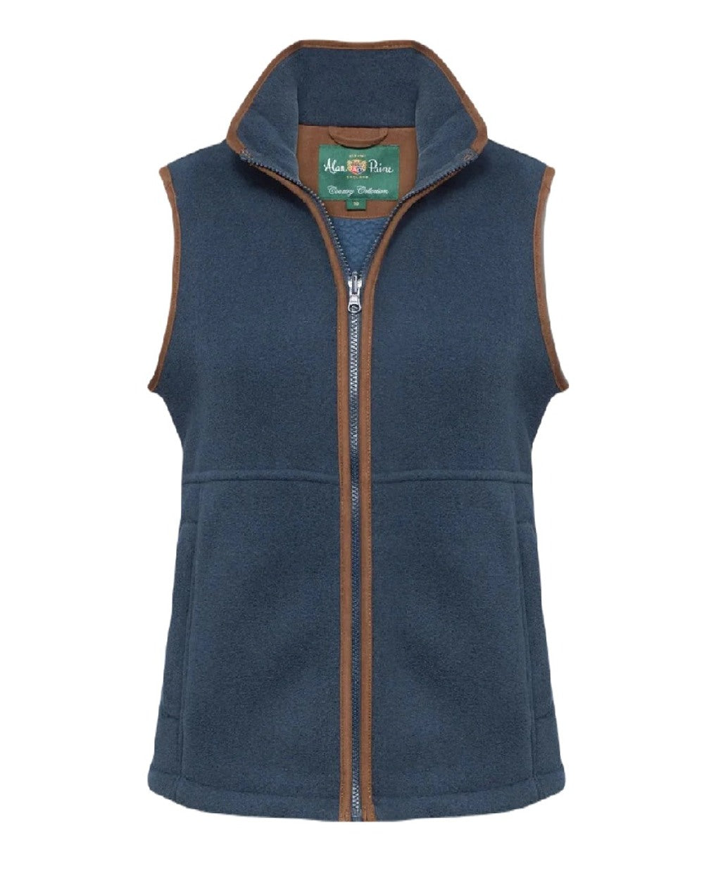 Blue Steel Coloured Alan Paine Aylsham Ladies Fleece Gilet on white background 
