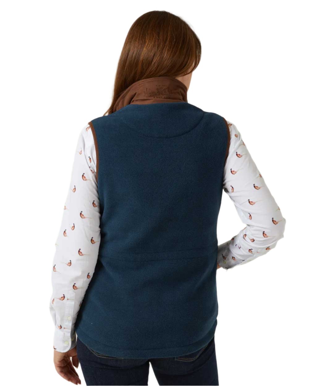 Blue Steel Coloured Alan Paine Aylsham Ladies Fleece Gilet on white background 