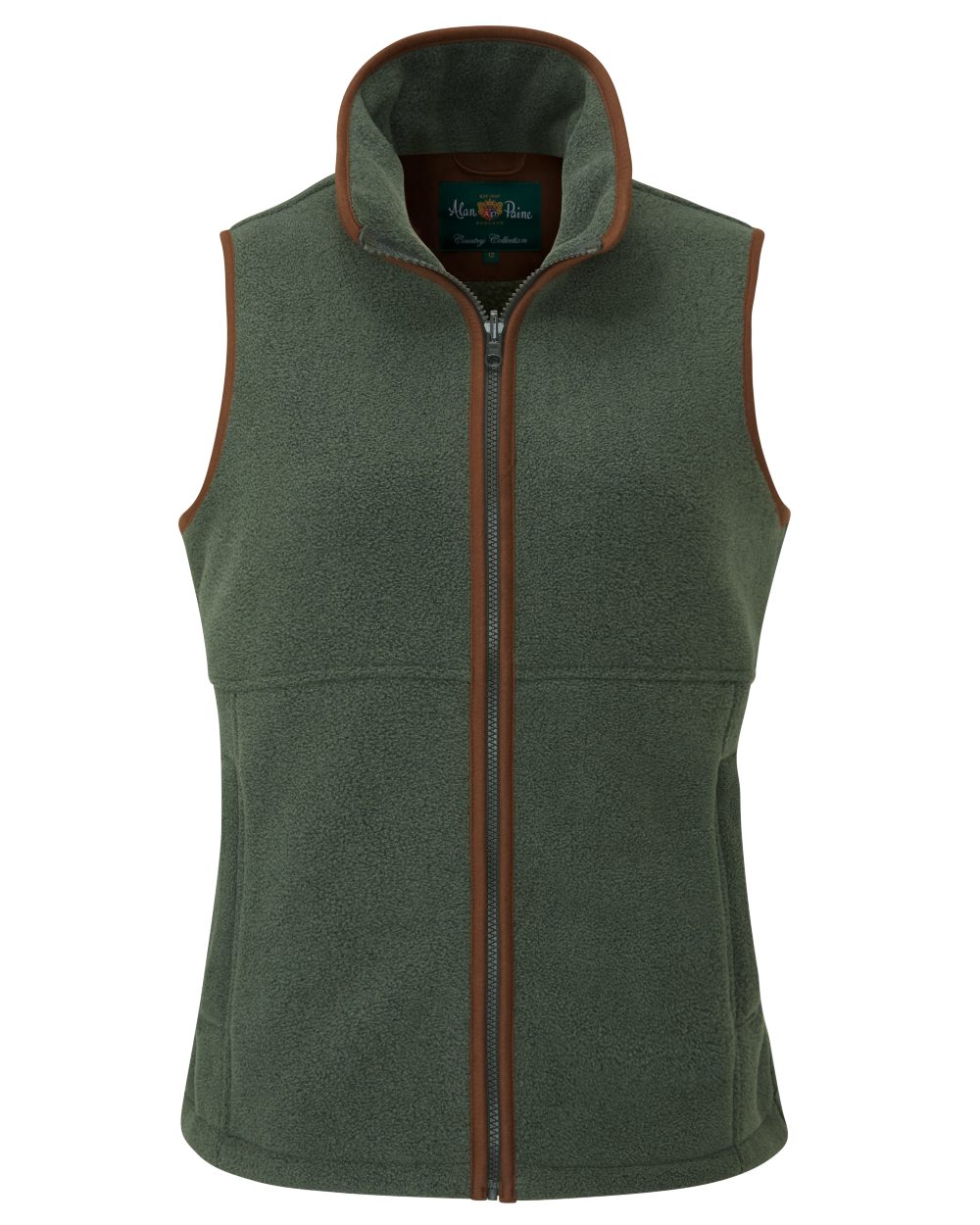 Cedar Coloured Alan Paine Aylsham Ladies Fleece Gilet on white background 