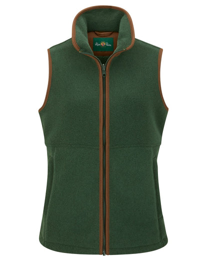 Evergreen Coloured Alan Paine Aylsham Ladies Fleece Gilet on white background 