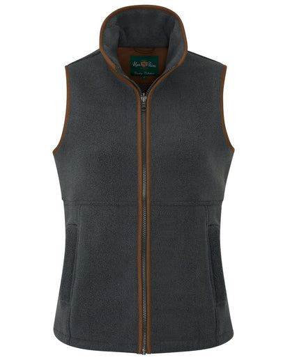 Gunmetal Coloured Alan Paine Aylsham Ladies Fleece Gilet on white background 