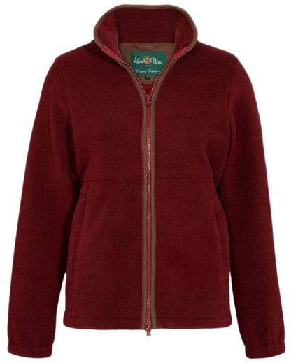 Bloodstone Coloured Alan Paine Aylsham Ladies Fleece Jacket on white background 