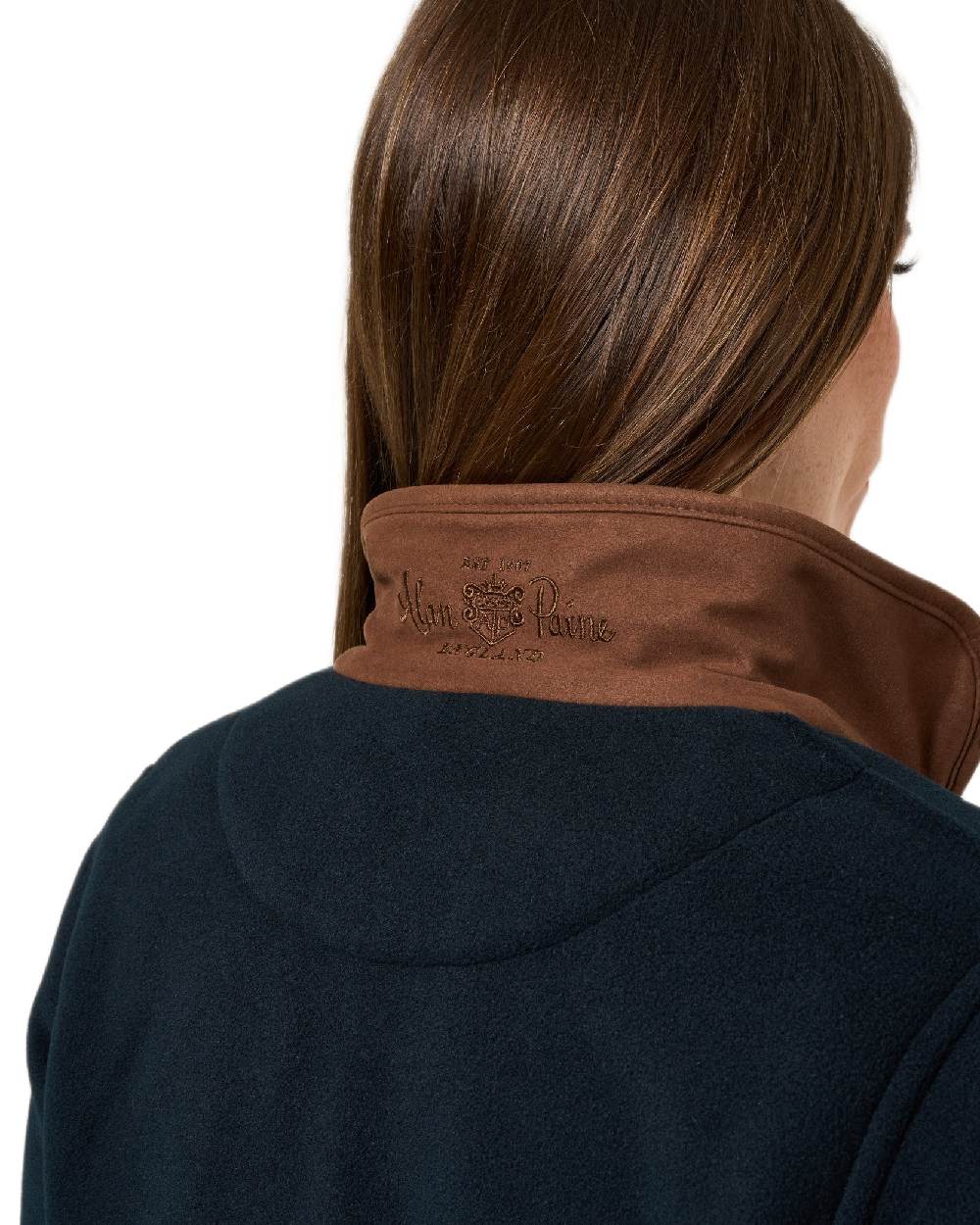 Dark Navy Coloured Alan Paine Aylsham Ladies Fleece Jacket on white background 