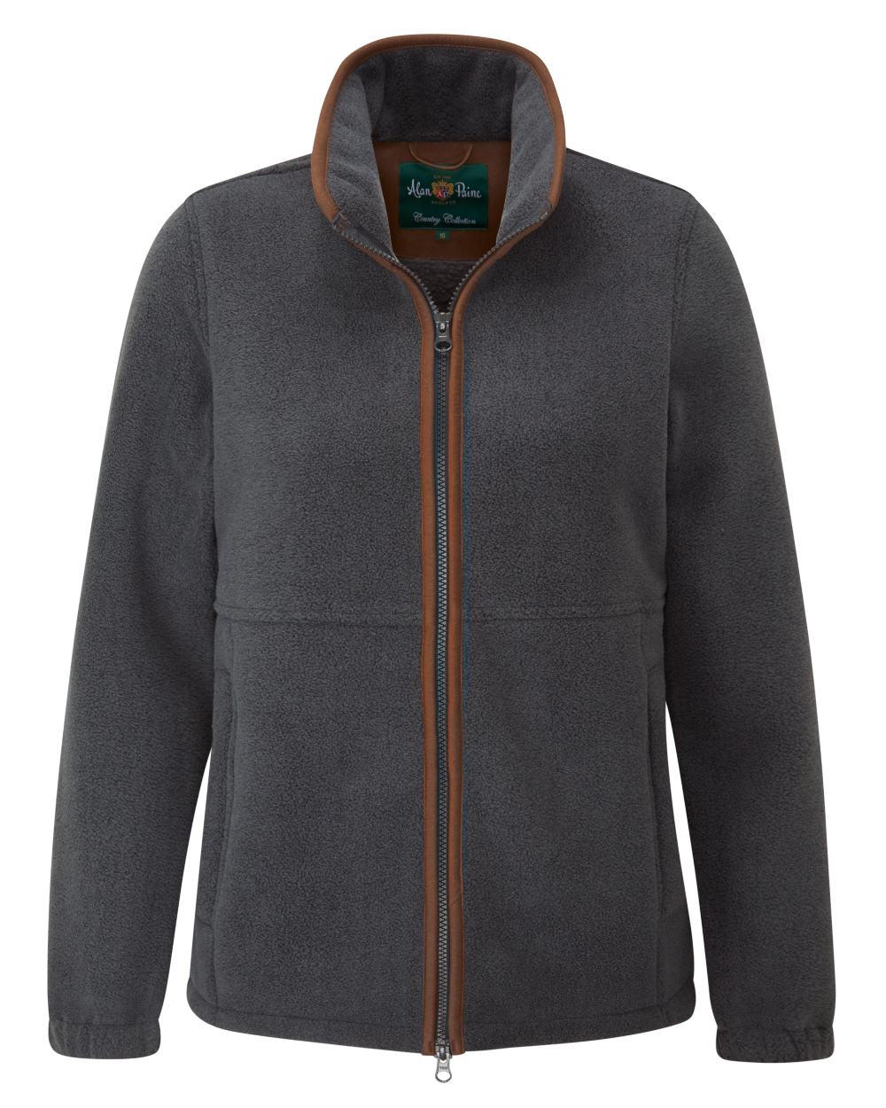 Gunmetal coloured Alan Paine Aylsham Ladies Fleece Jacket on white background 