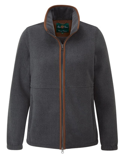 Gunmetal coloured Alan Paine Aylsham Ladies Fleece Jacket on white background 