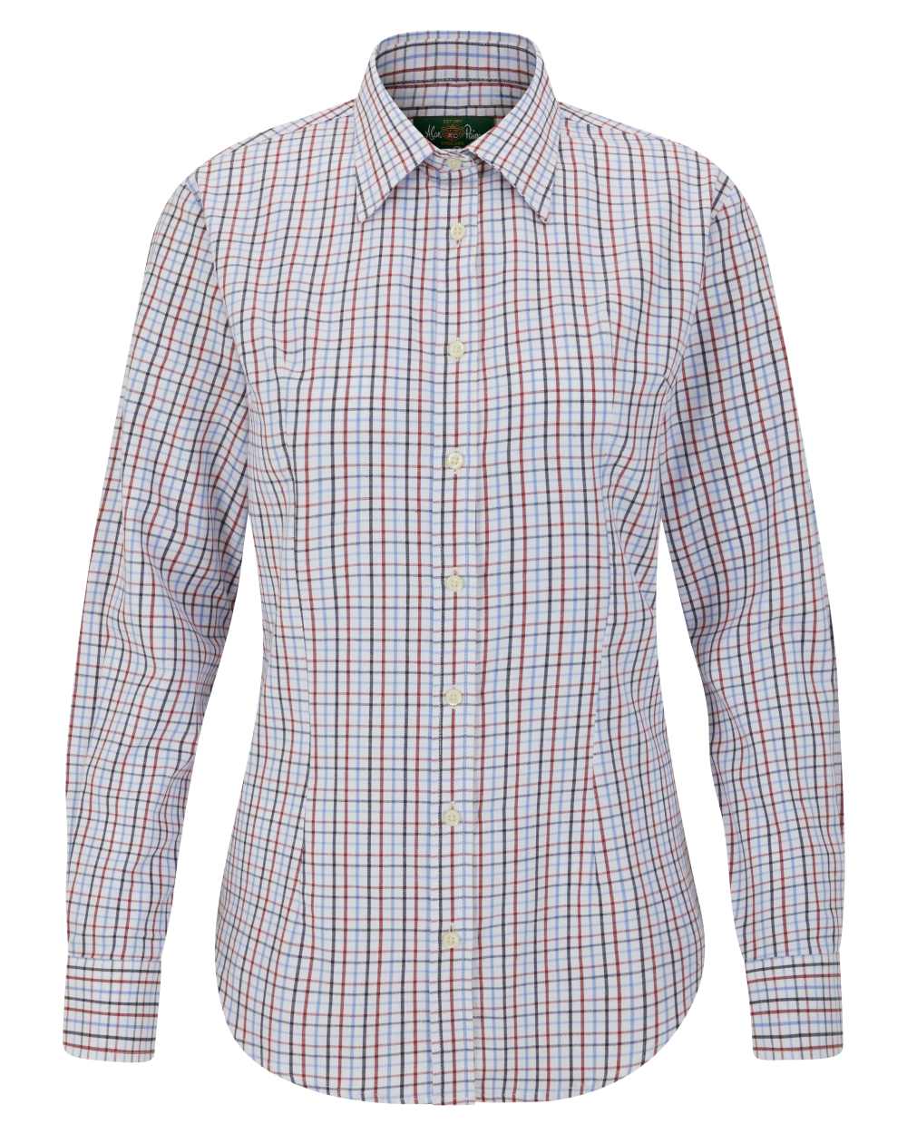 Blue Red Coloured Alan Paine Bromford Ladies Shirt on white background 