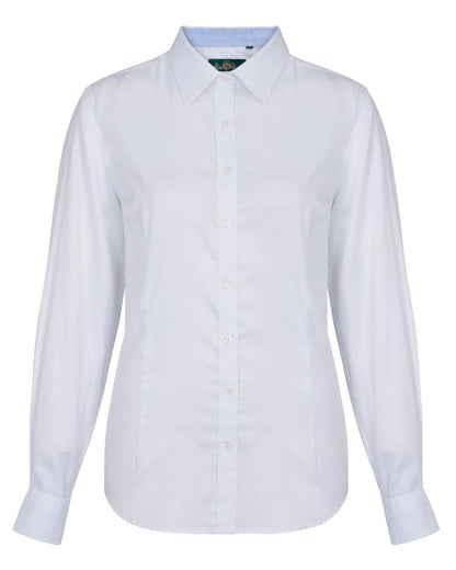 White coloured Alan Paine Bromford Ladies Shirt on white background 