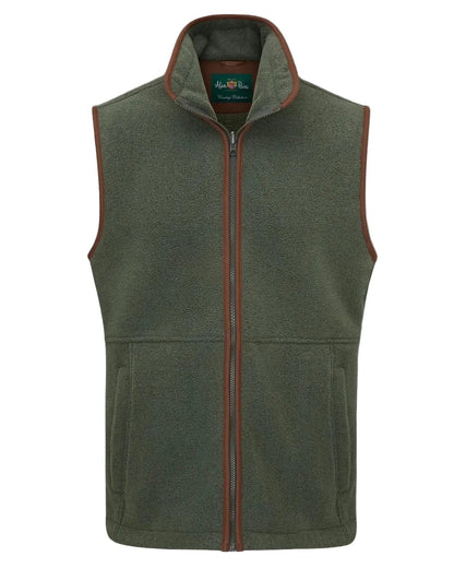 Cedar Green coloured Alan Paine Childrens Aylsham Fleece Gilet Clearance on white background 