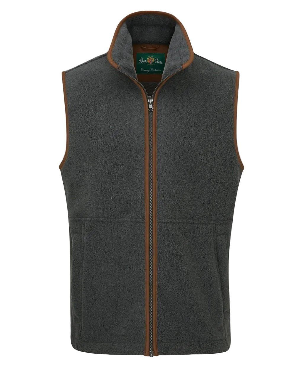 Gunmetal coloured Alan Paine Childrens Aylsham Fleece Gilet Clearance on white background 