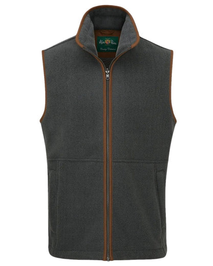 Gunmetal Coloured Alan Paine Childrens Aylsham Fleece Gilet on white background 