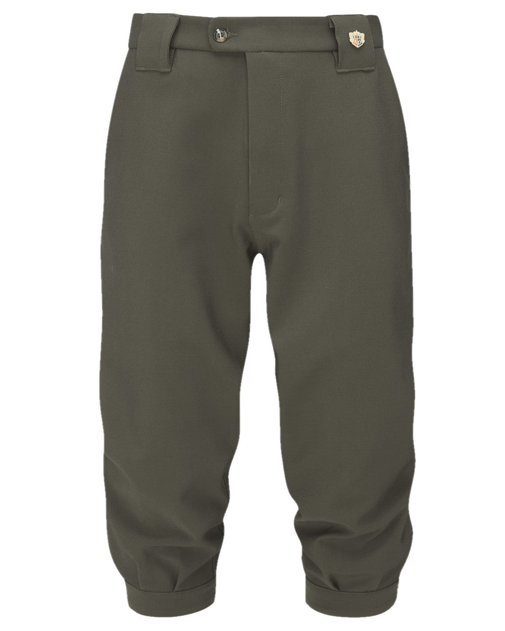 Olive coloured Alan Paine Childrens Lockwood Breeks on white background 