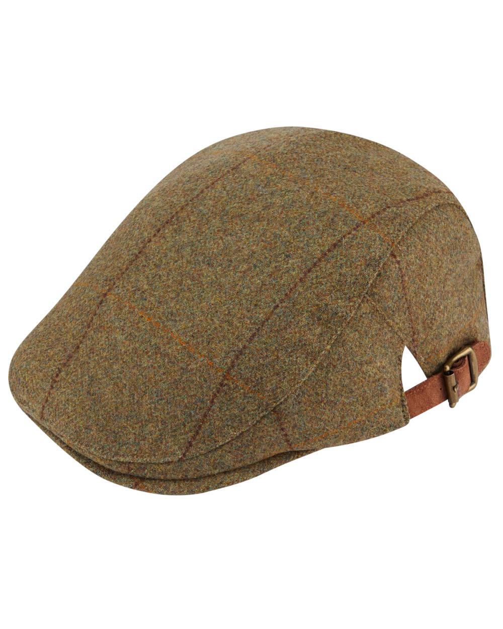 Grove coloured Alan Paine Combrook Adjustable Tweed Cap on white background 