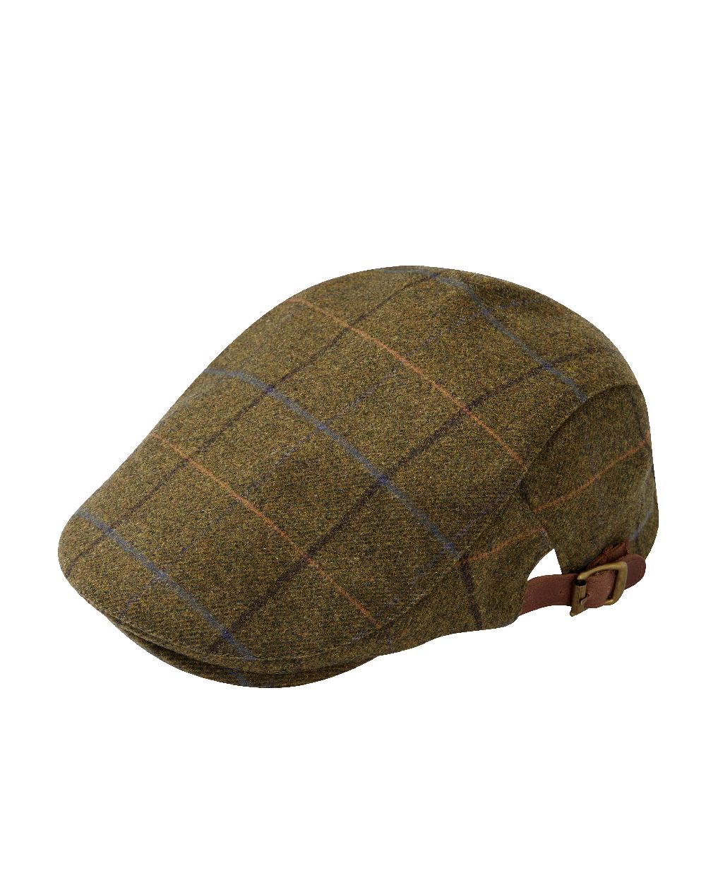 Hazel coloured Alan Paine Combrook Adjustable Tweed Cap on white background 