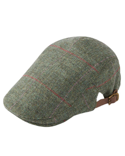 Heath coloured Alan Paine Combrook Adjustable Tweed Cap on white background 