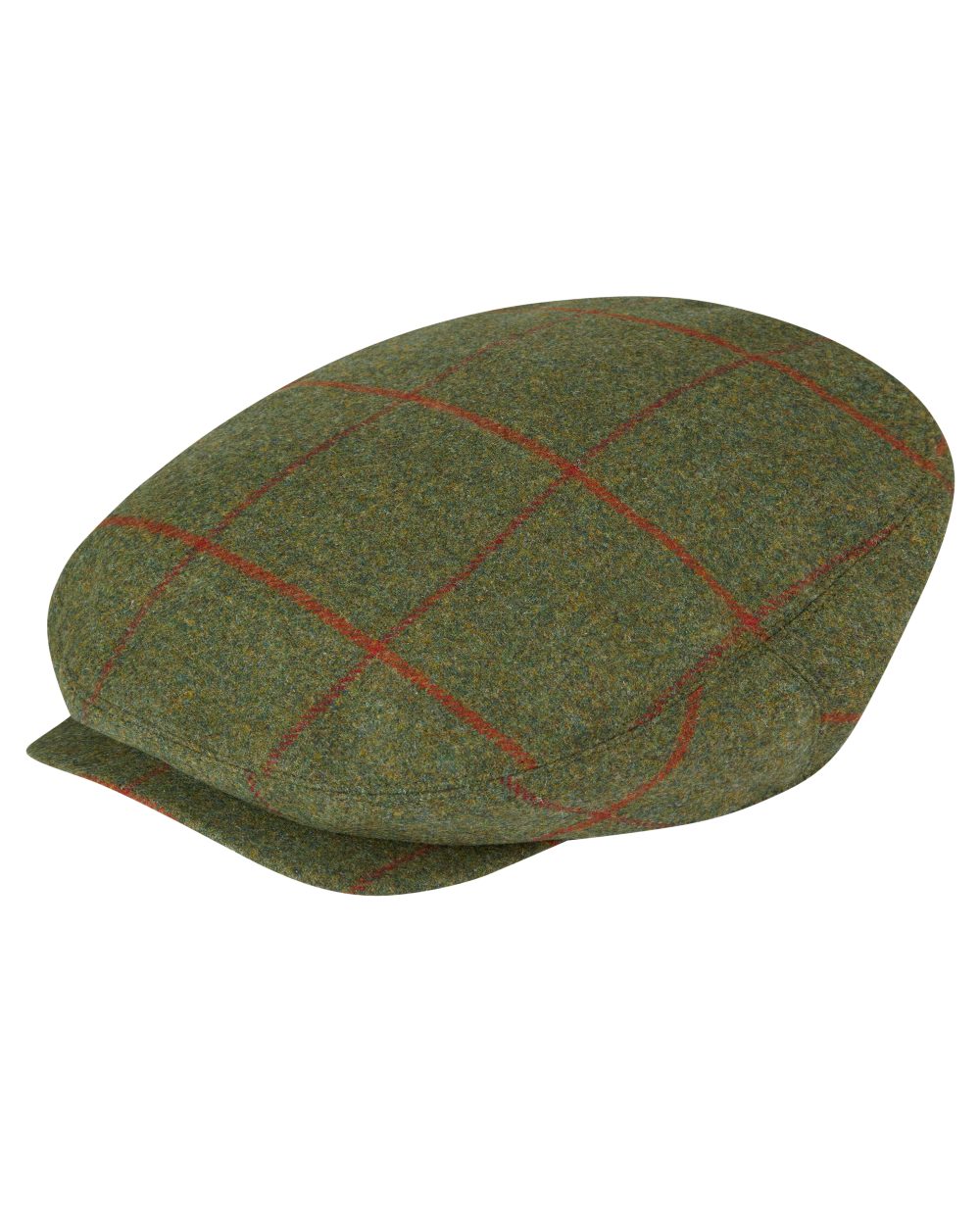Reed coloured Alan Paine Combrook Balmoral Tweed Cap on white background 