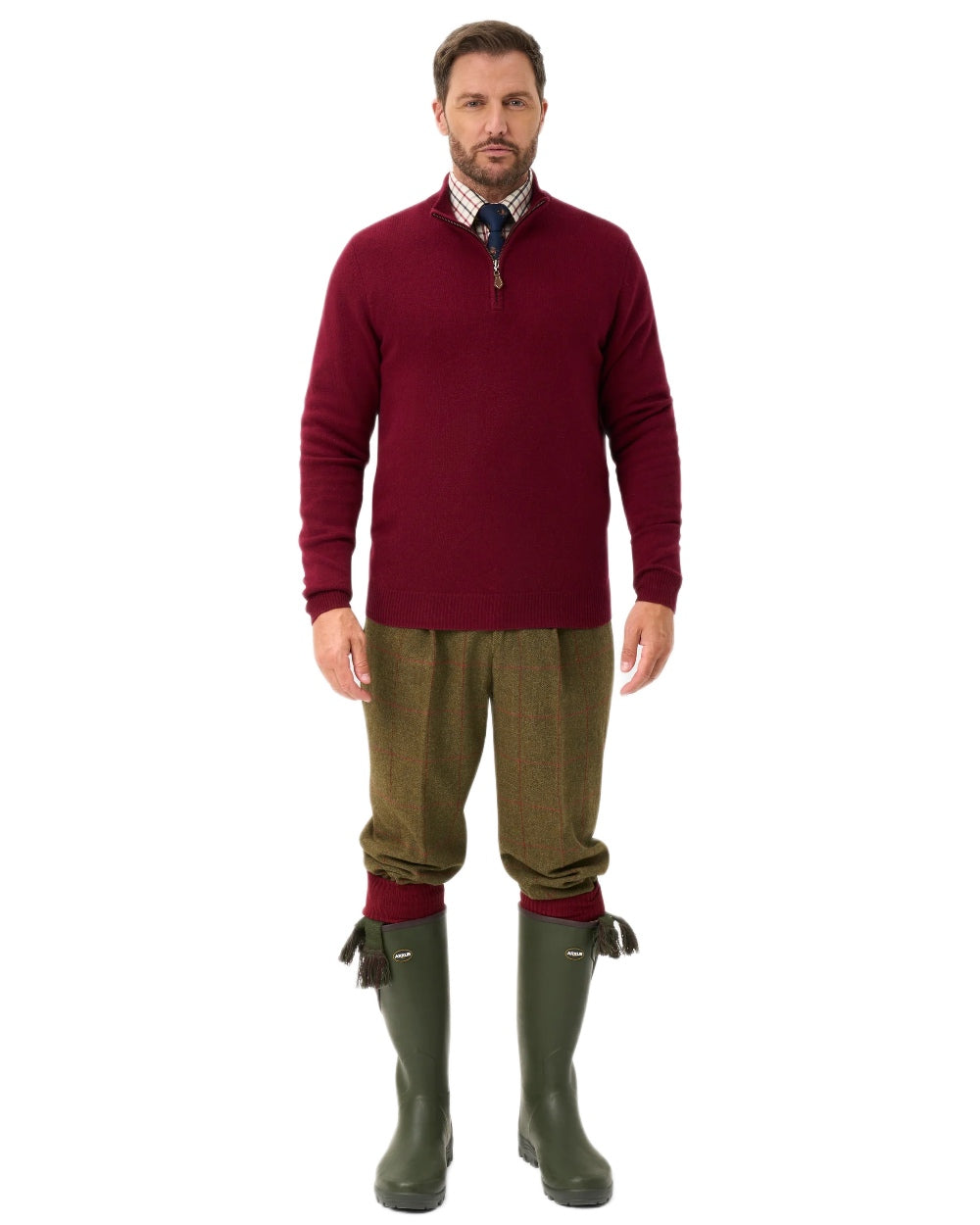 Sage coloured Alan Paine Combrook Breeks on white background 