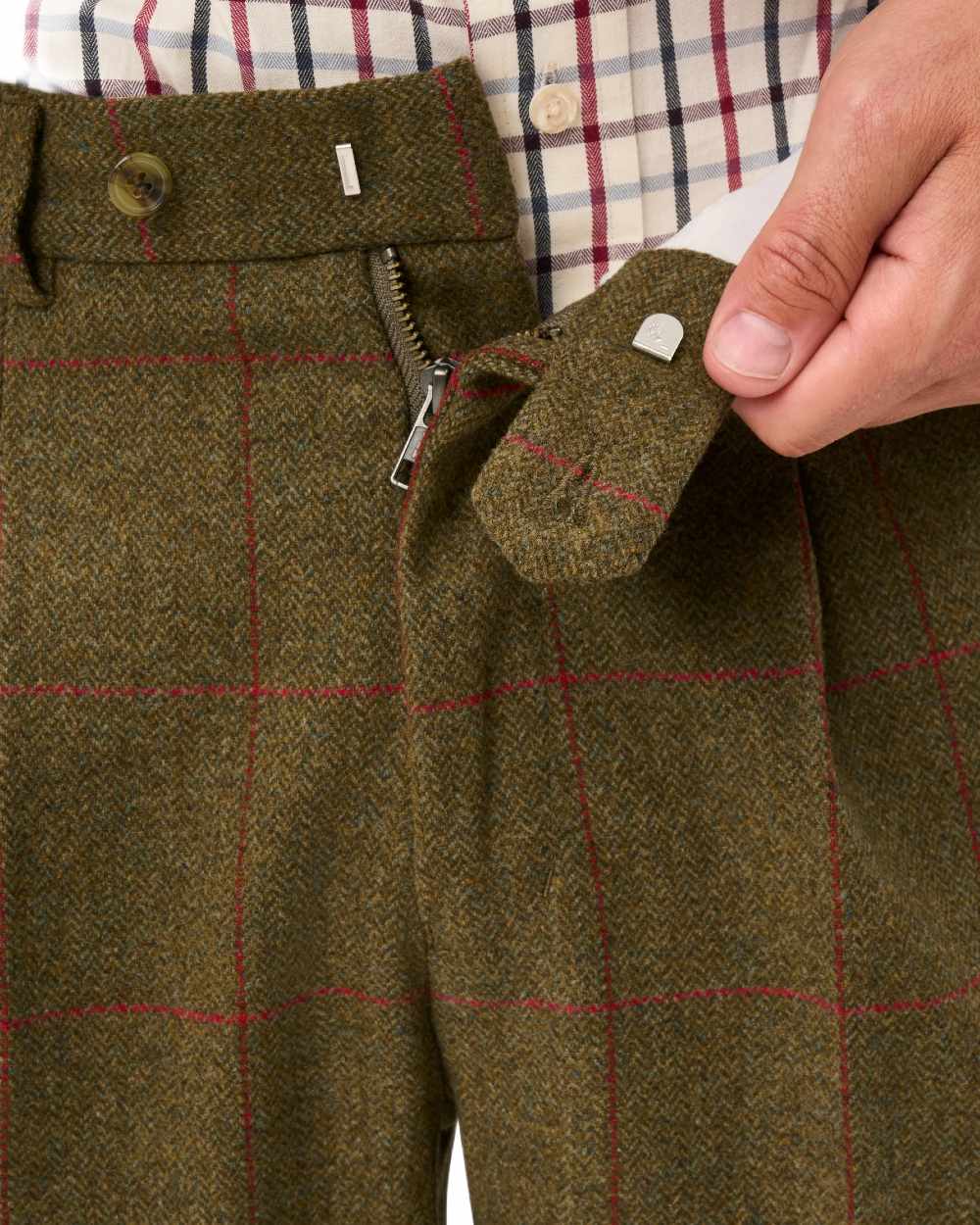 Sage coloured Alan Paine Combrook Breeks on white background 