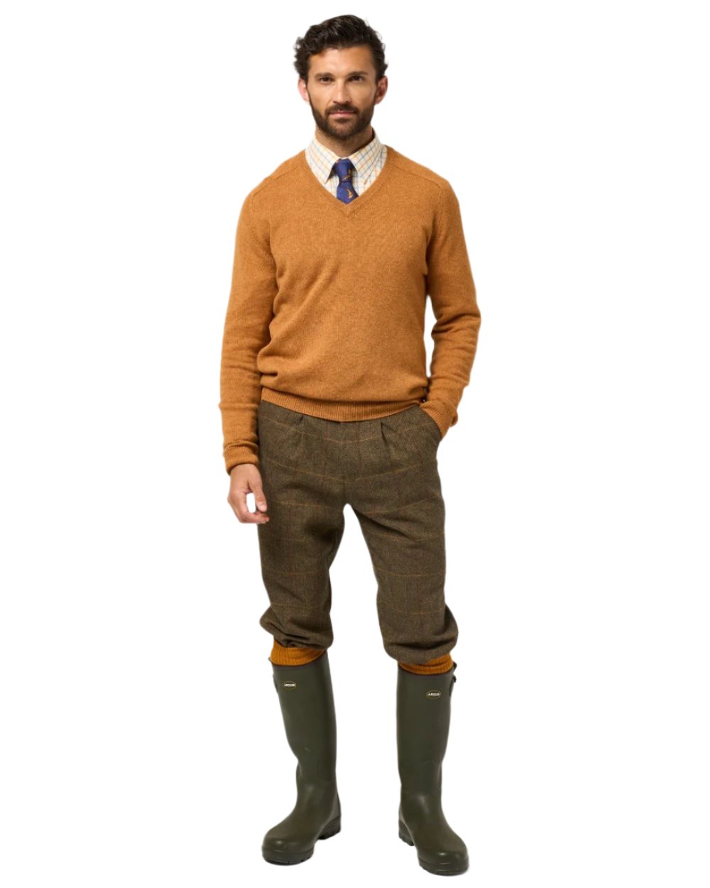 Teak coloured Alan Paine Combrook Breeks on white background 