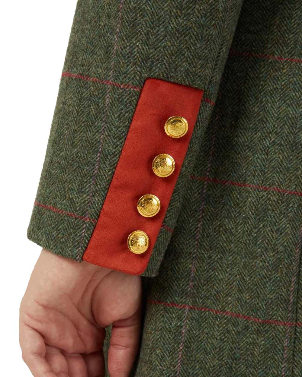Heath coloured Alan Paine Combrook Ladies Mid Thigh Coat on white background 