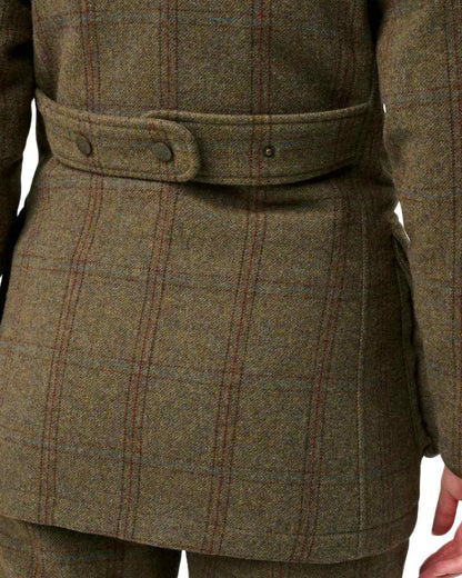 Laurel Coloured Alan Paine Combrook Ladies Tweed Coat on white background 