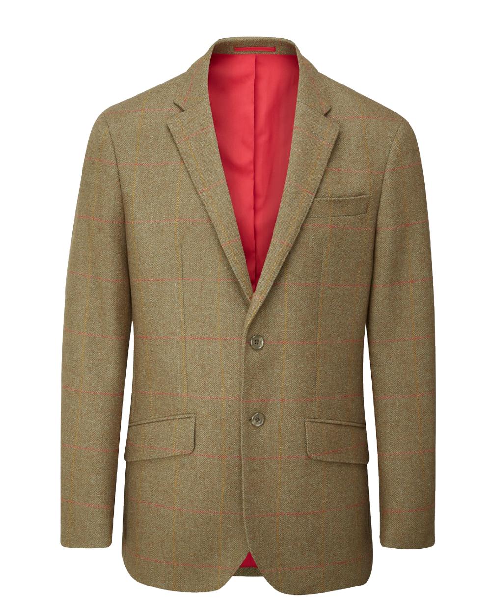 Hawthorn coloured Alan Paine Combrook Mens Tweed Sports Blazer on white background 