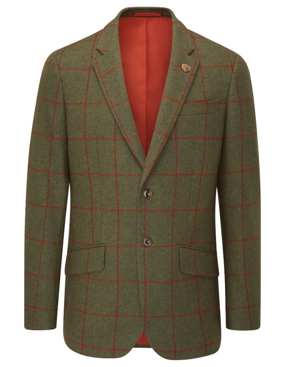 Reed coloured Alan Paine Combrook Mens Tweed Sports Blazer on white background 