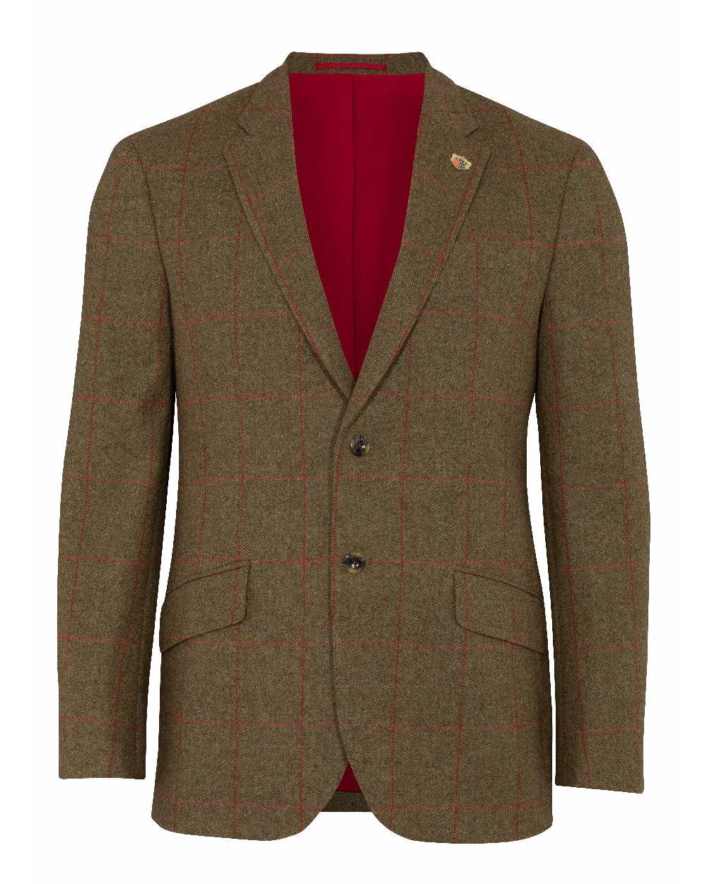 Sage coloured Alan Paine Combrook Mens Tweed Sports Blazer on white background 