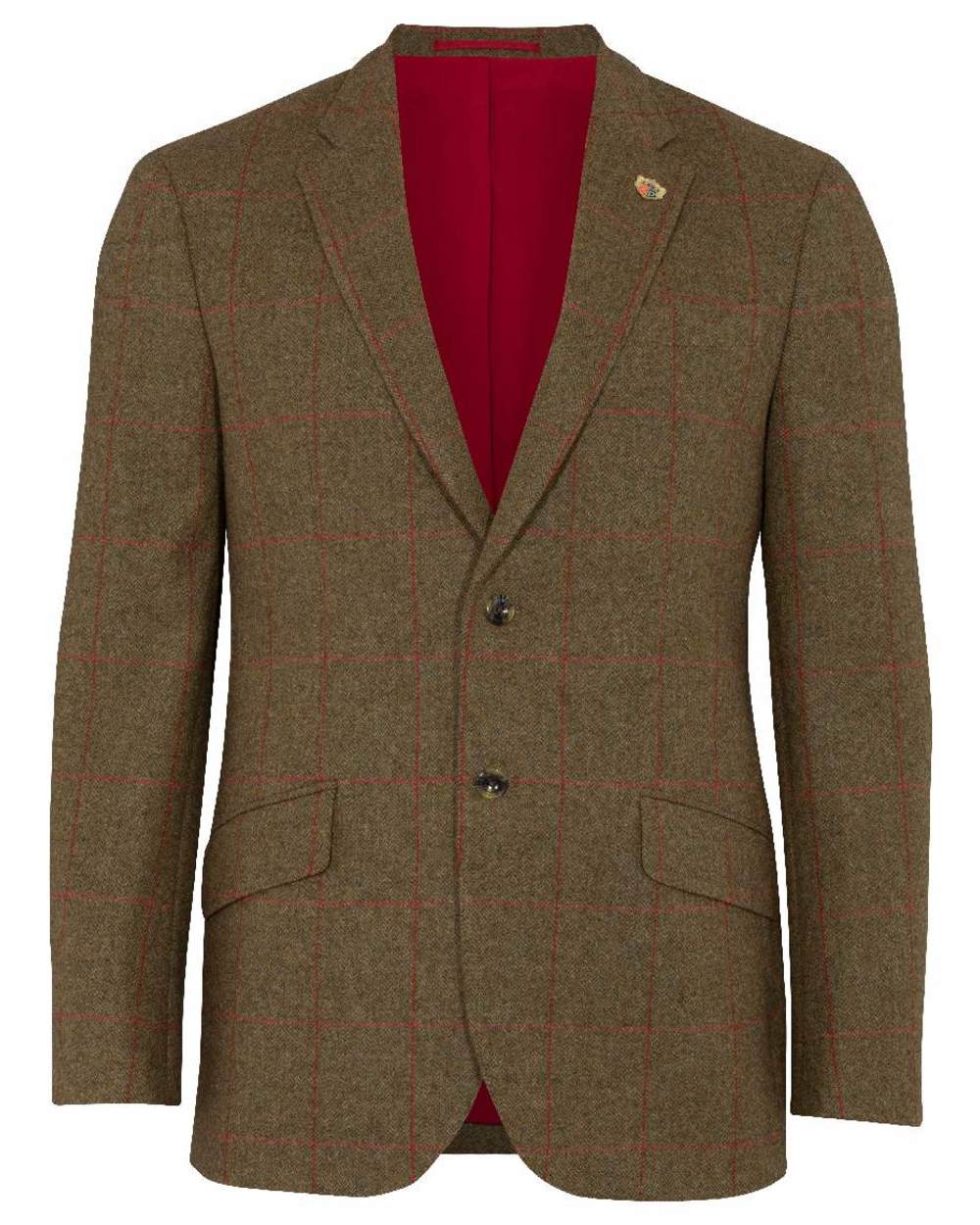 Sage coloured Alan Paine Combrook Mens Tweed Sports Blazer on white background 