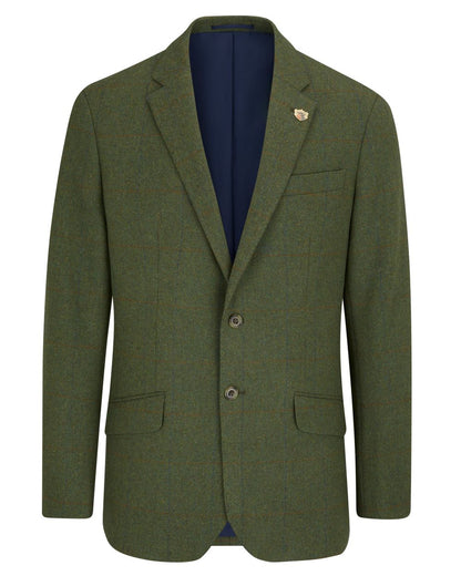 Mariner coloured Alan Paine Combrook Mens Tweed Sports Blazer on white background 