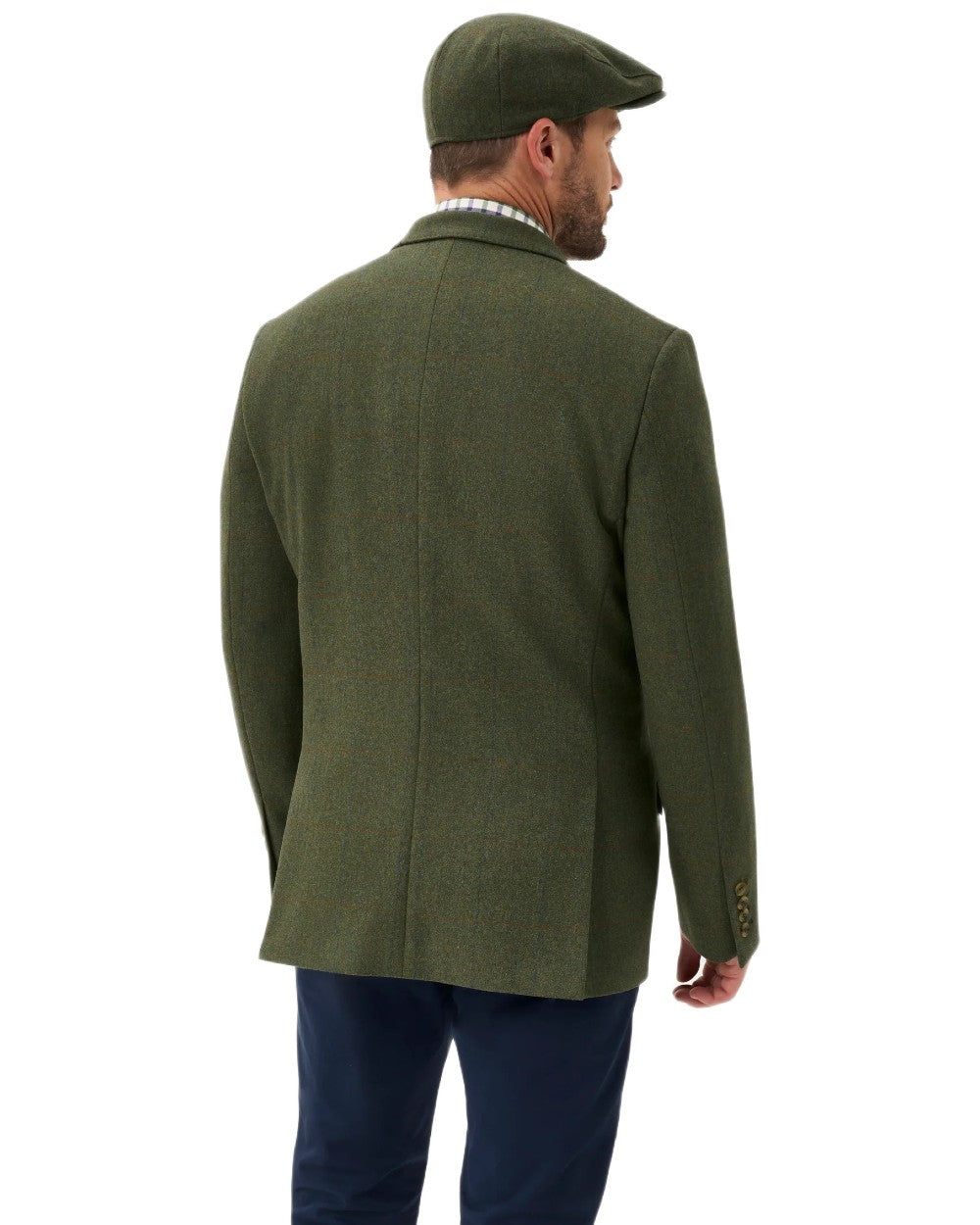 Mariner coloured Alan Paine Combrook Mens Tweed Sports Blazer on white background 
