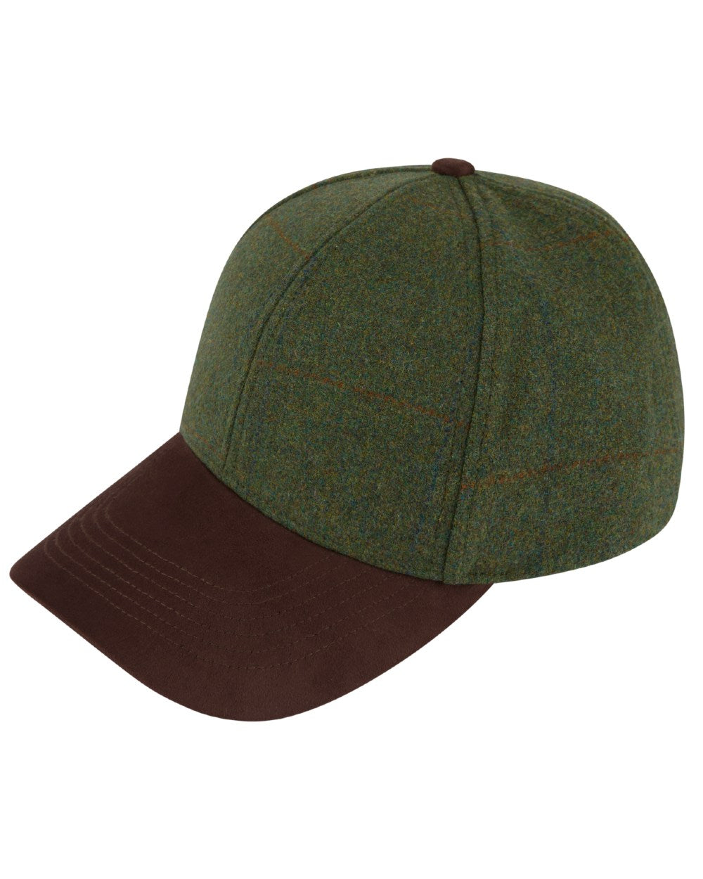 Mariner coloured Alan Paine Combrook Tweed Baseball Cap on white background 