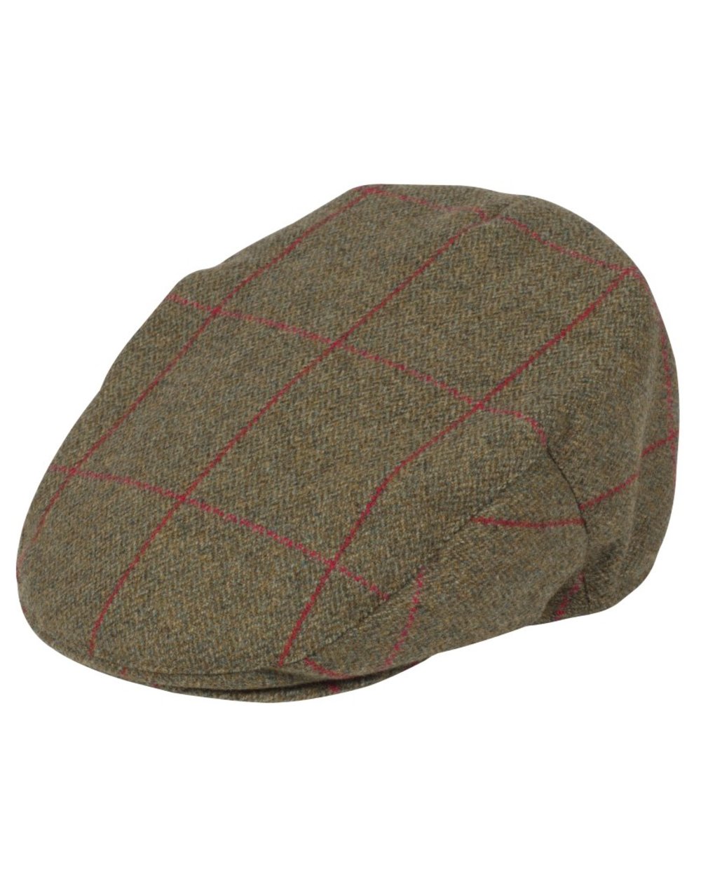 Sage coloured Alan Paine Combrook Tweed Cap on white background 