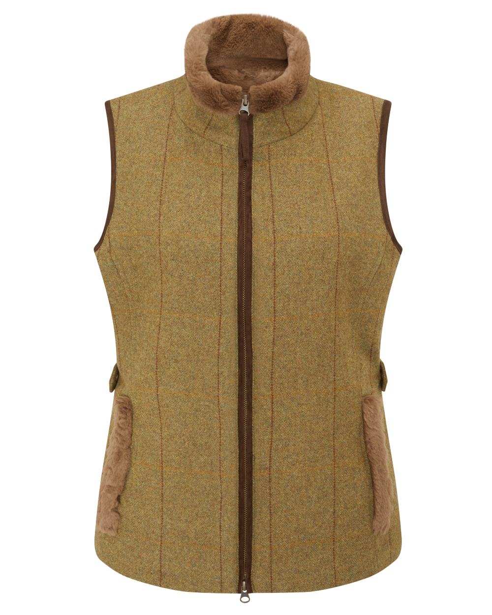 Grove Coloured Alan Paine Combrook Tweed Ladies Gilet on white background 