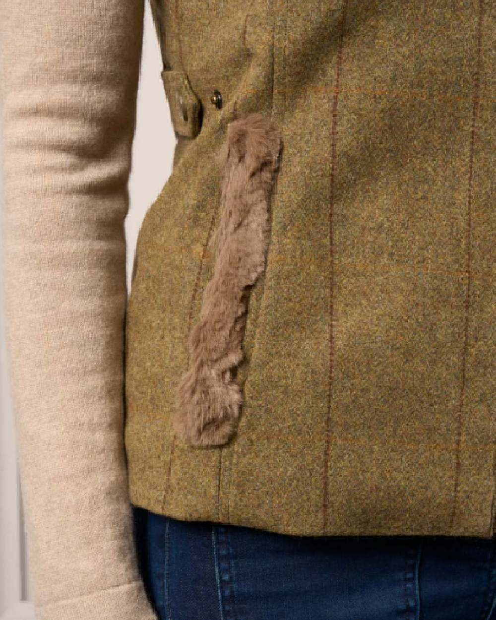 Grove Coloured Alan Paine Combrook Tweed Ladies Gilet on studio background 