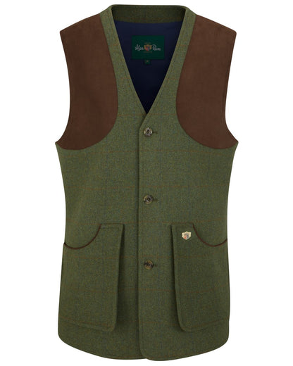 Mariner coloured Alan Paine Combrook Tweed Shooting Waistcoat on white background 