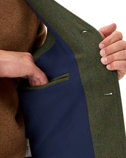 Mariner coloured Alan Paine Combrook Tweed Shooting Waistcoat on white background 