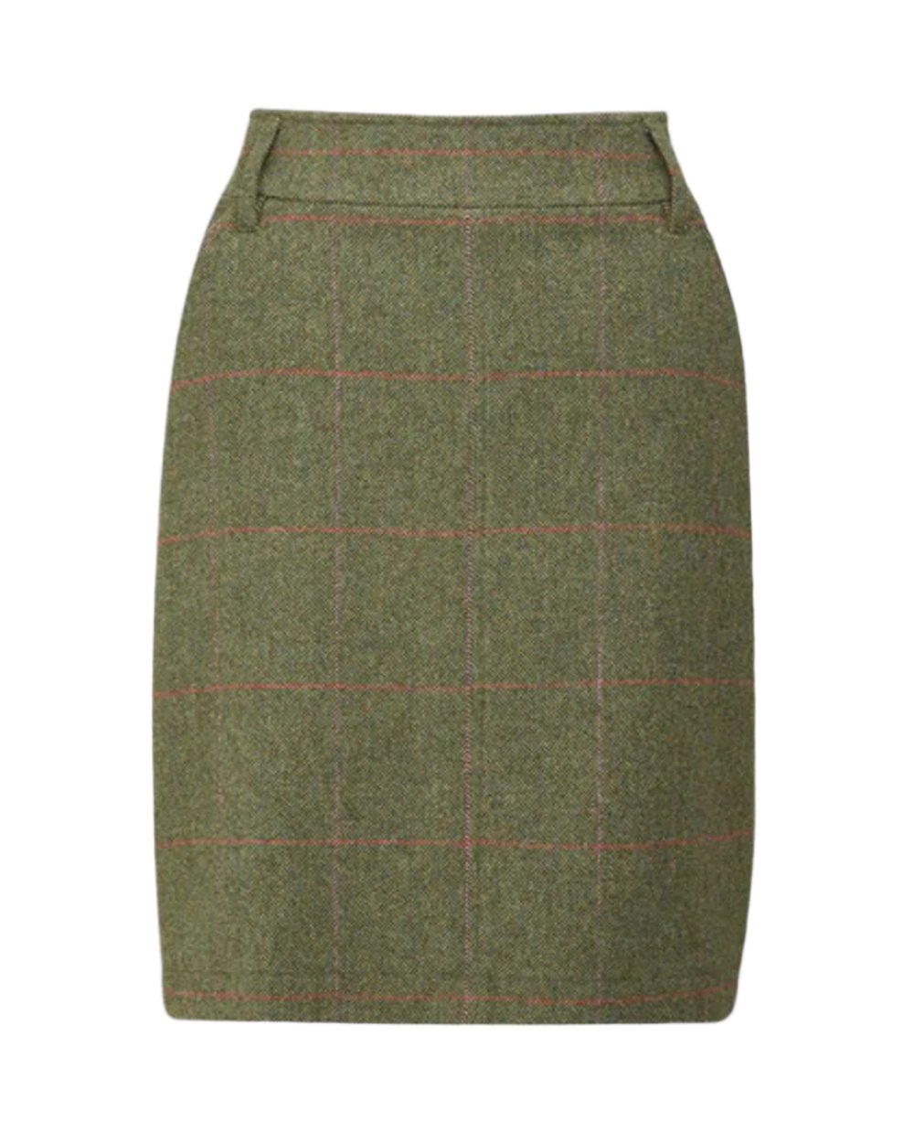 Heath Coloured Alan Paine Combrook Tweed Skirt on white background 