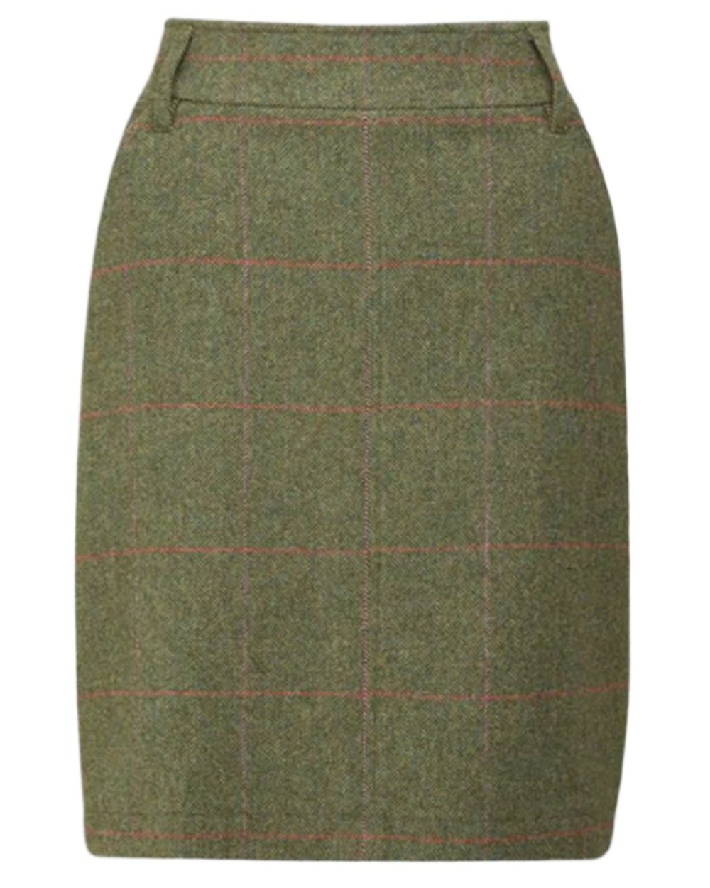 Heath Coloured Alan Paine Combrook Tweed Skirt on white background 