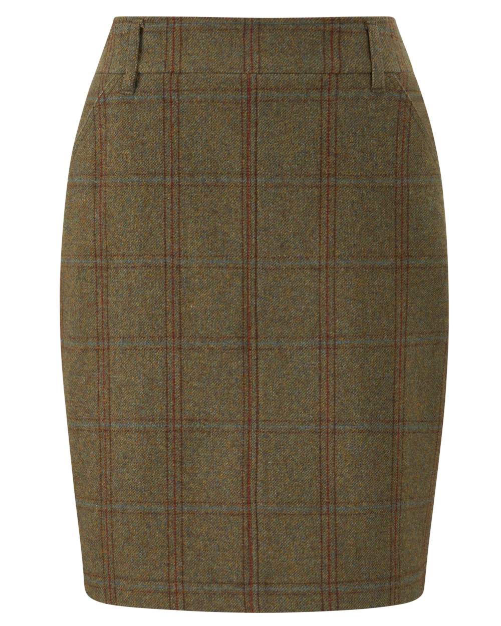 Laurel Coloured Alan Paine Combrook Tweed Skirt on white background 