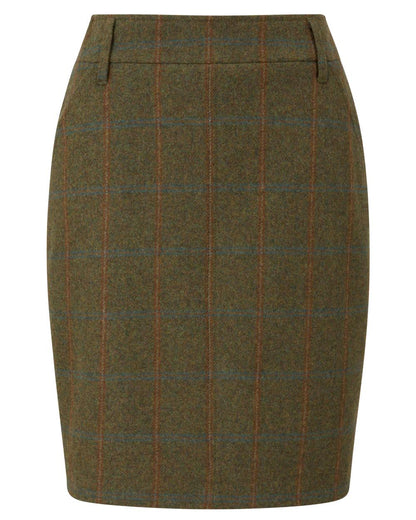 Willow Coloured Alan Paine Combrook Tweed Skirt on white background 